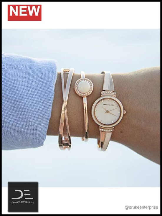 Premium Crystal Accented Watch and Bangle Set Japanese Quartz main image 4